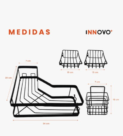 🛁 Set Organizador de Baño 5 Piezas – Acero al Carbono