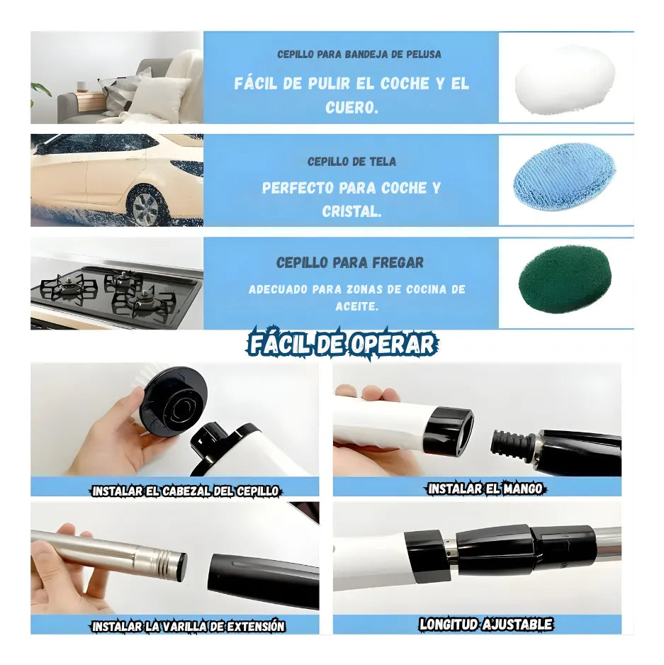 🧼✨ Cepillo Eléctrico de Limpieza 9 en 1✨🧼