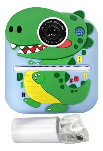 📸🦖 Cámara Kids con Impresora Instantánea Dinosaurio P-12