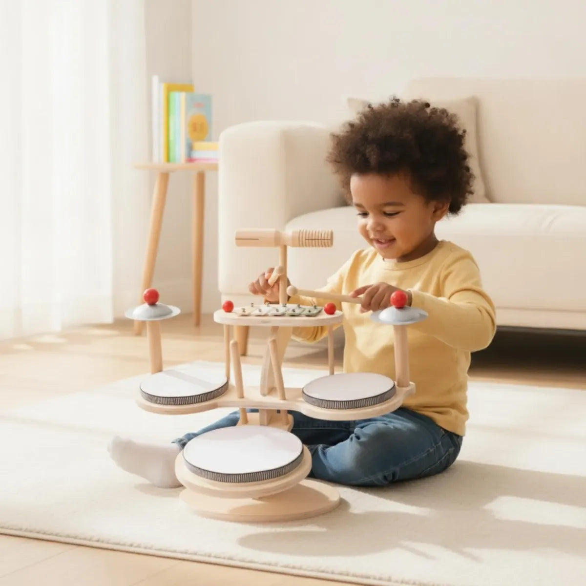 🥁 Batería Musical Infantil de Madera con Xilófono
