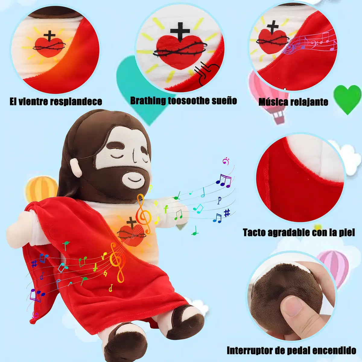 🙏 Peluche Religioso Musical para Bebés y Niños