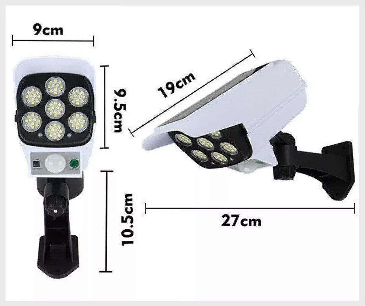 💡Lámpara LED Solar con Sensor de Movimiento Tipo Cámara📹☀️