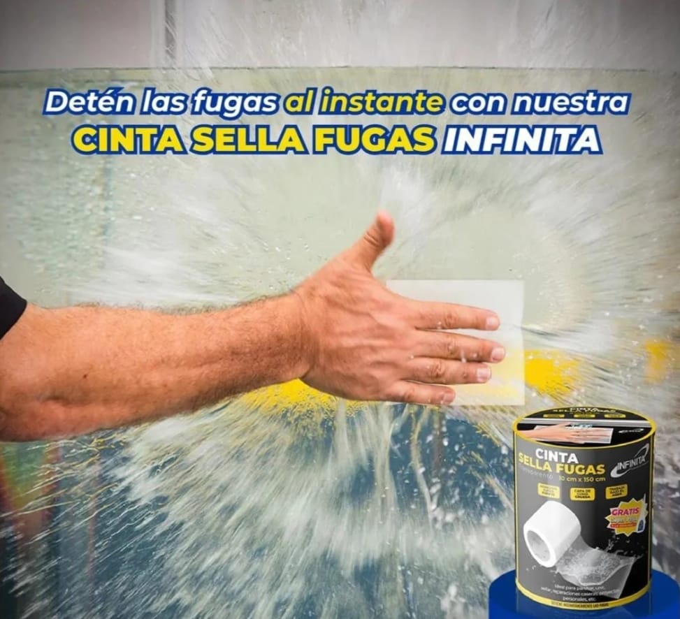 💦Cinta Sella Fugas Transparente 10 cm x 150 cm💦