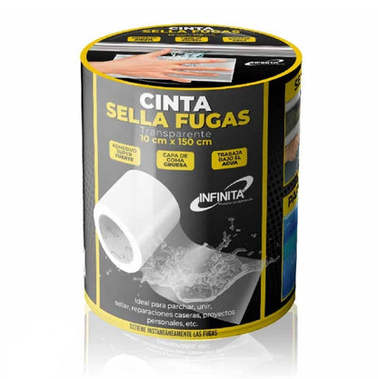 💦Cinta Sella Fugas Transparente 10 cm x 150 cm💦