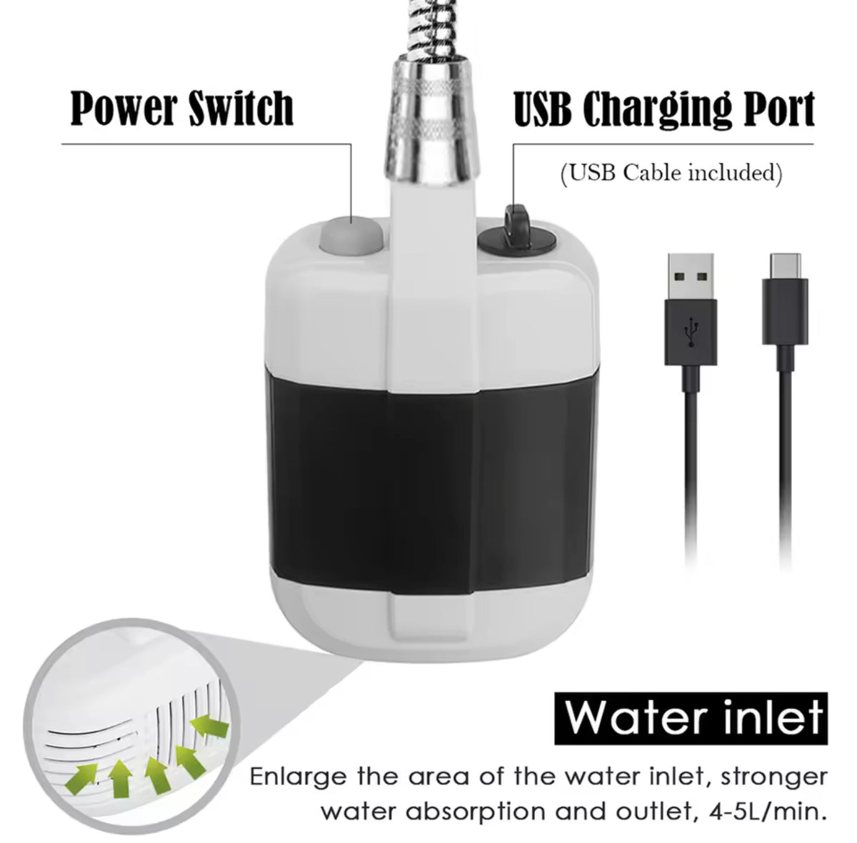 🚿💦DUCHA PORTÁTIL ELÉCTRICA RECARGABLE💦🚿