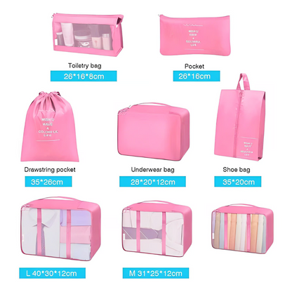 🎒Set Organizador de Viaje x 8 Piezas Extrafuerte✈️