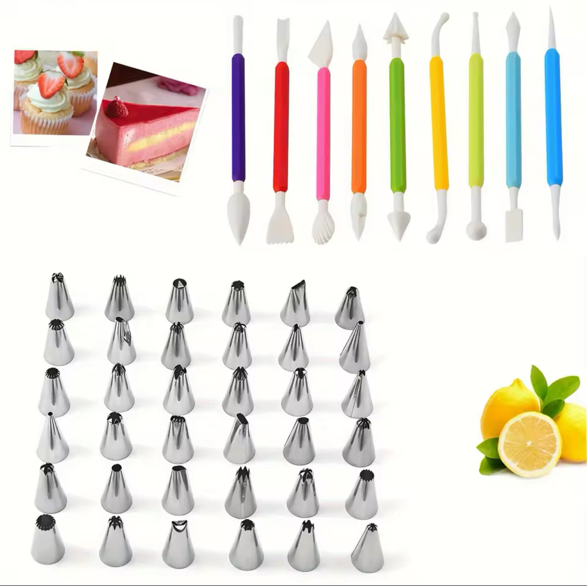 🎂✨KIT PASTELERO DE DECORACIÓN – 66 PIEZAS✨🎂