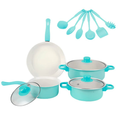 🍳 Juego de Ollas y Utensilios Antiadherentes – 13 Piezas