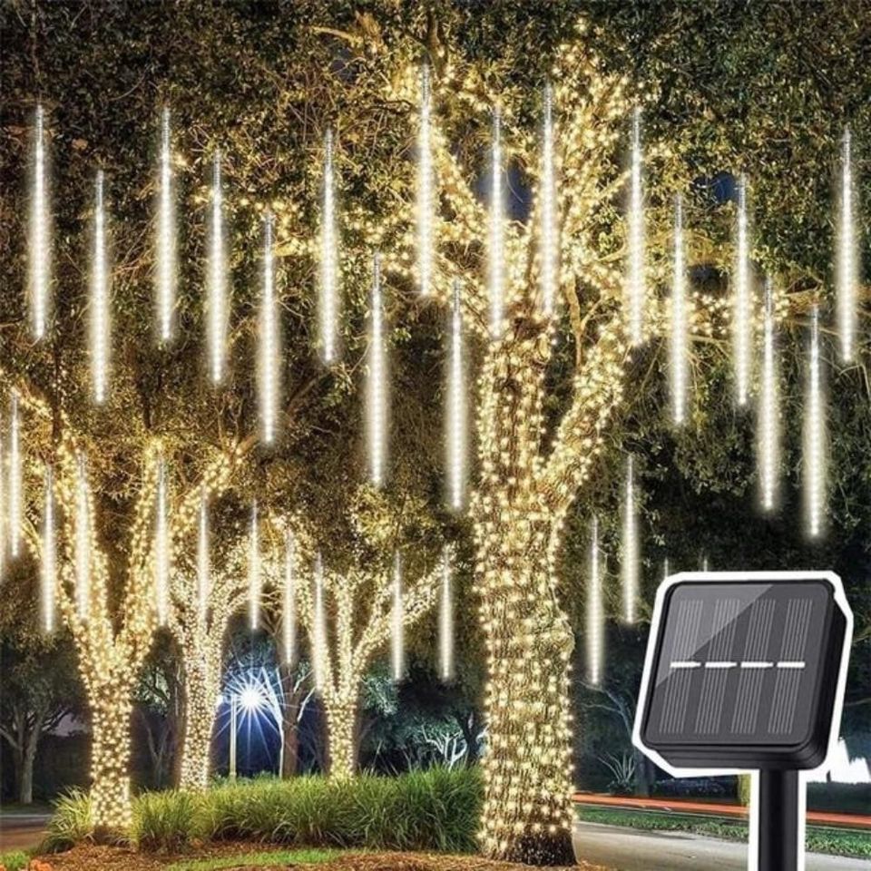 ☄️ Luces LED Lluvia de Meteoritos Solar x8