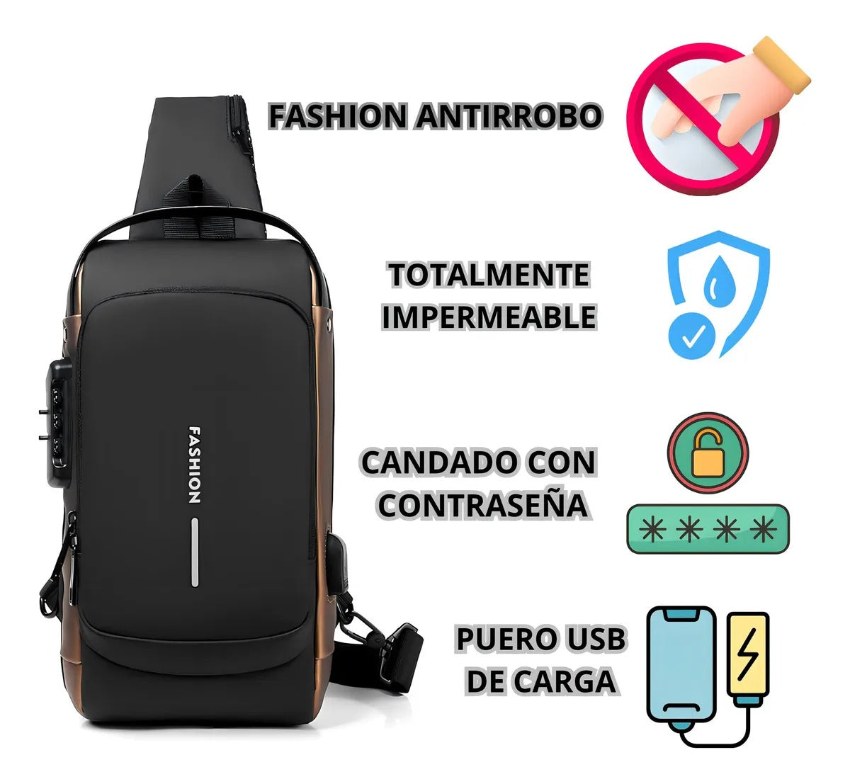 ⚡️Mochila Antirrobo Fashion Funda Cruzada🔐