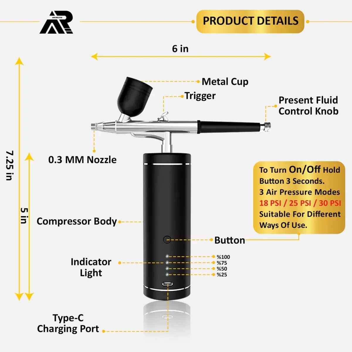 Kit de Aerógrafo Inalámbrico con Compresor Recargable🎨✨