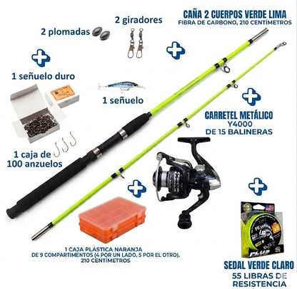 Combo Caña de Pesca Y4000 con Accesorios