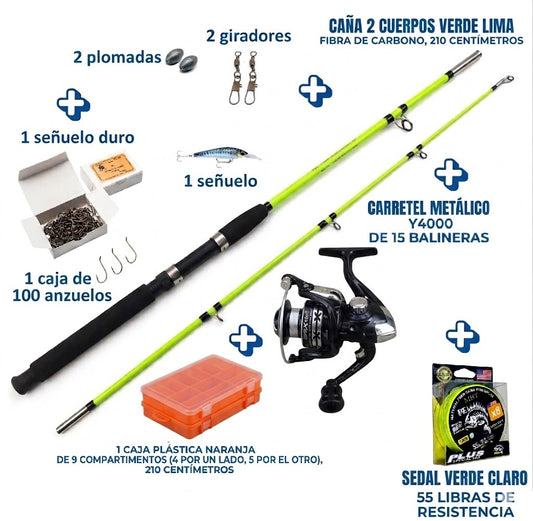 🎣🔥 COMBO CAÑA PROFESIONAL Y4000 – ¡LISTO PARA PESCAR! 🔥🎣