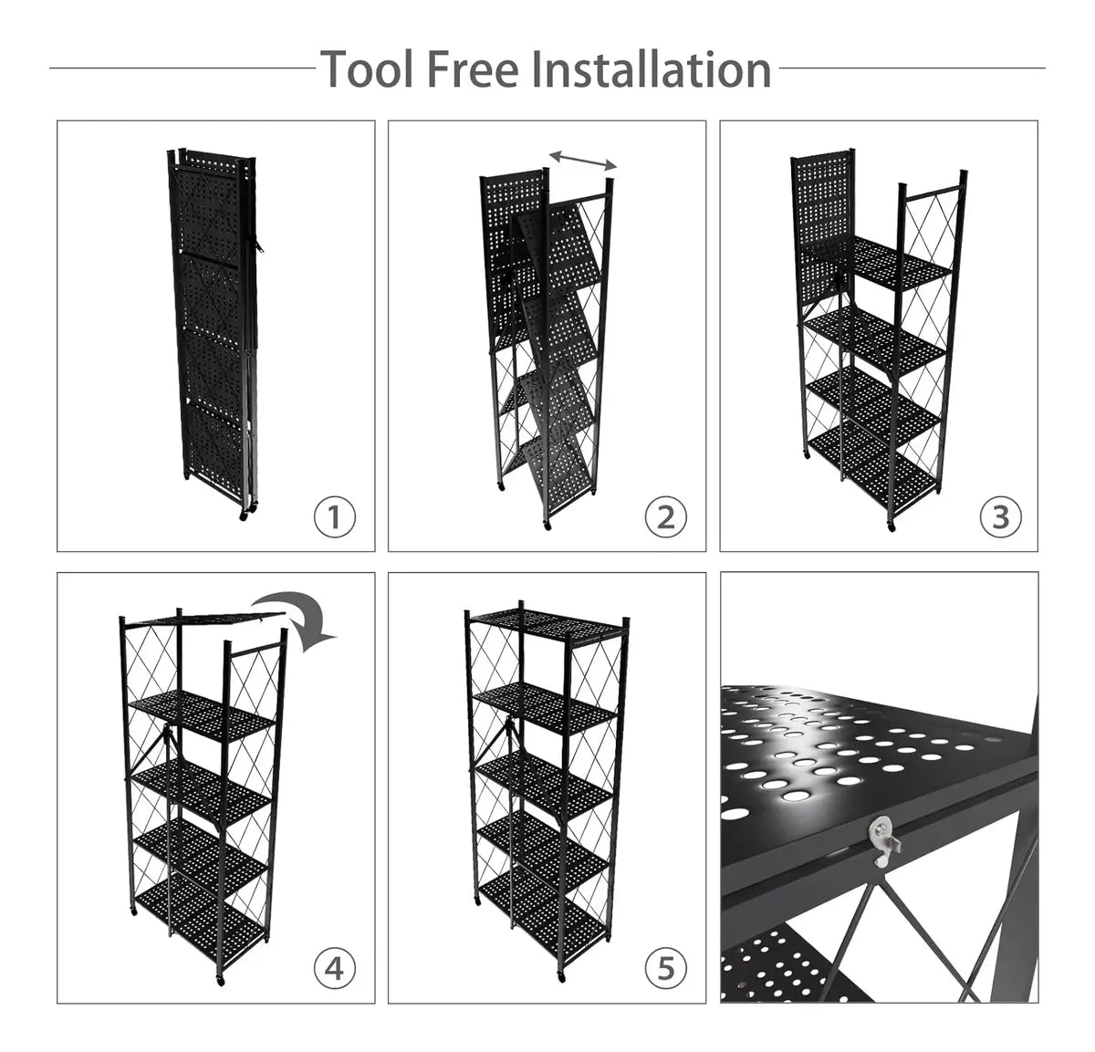🏠Estante Organizador Metálico Plegable de 5 Niveles