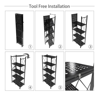 Estante Metálico Plegable de 5 Niveles