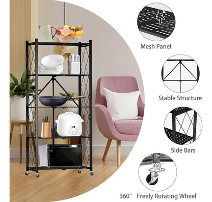 Estante Metálico Plegable de 5 Niveles