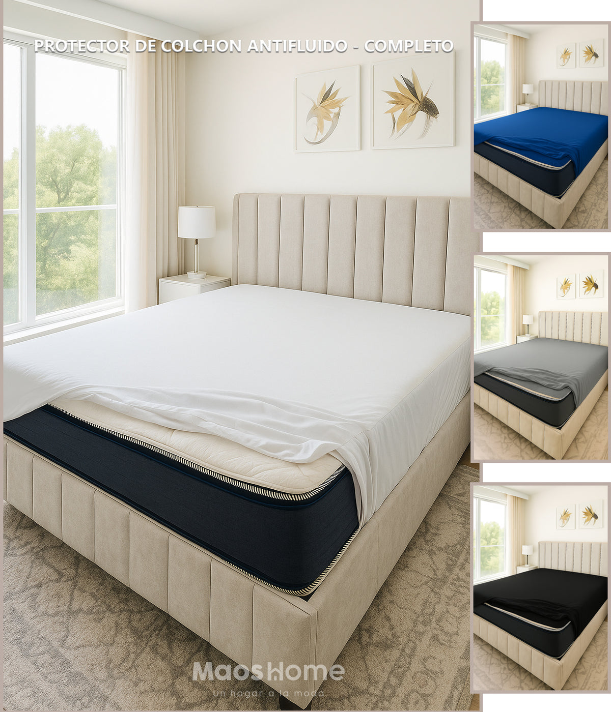 🛏️PROTECTOR DE COLCHÓN ANTIFLUIDO CON CIERRE COMPLETO🔒💧