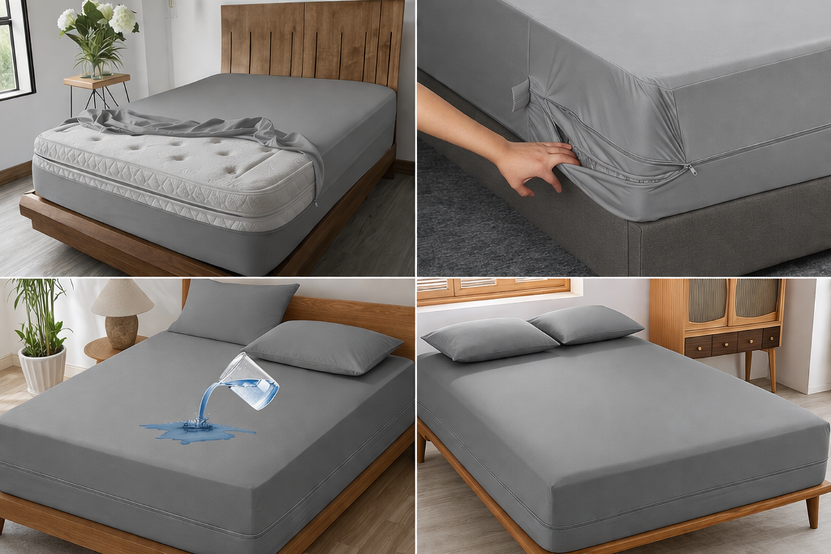 🛏️PROTECTOR DE COLCHÓN ANTIFLUIDO CON CIERRE COMPLETO🔒💧