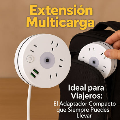 🔌 Extensión Multicarga Retráctil 1,8 m con USB