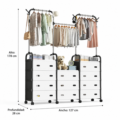 Armario Organizador Modular con Perchero