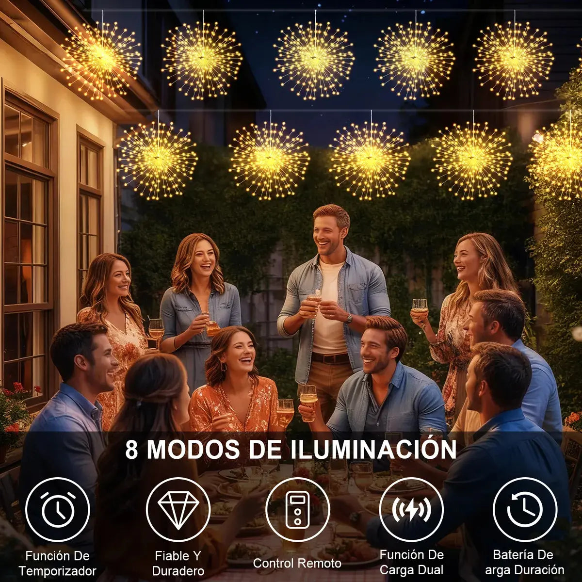 ✨ Cascada de Luces LED Solar Decorativa