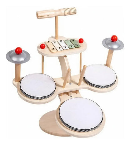 🥁 Batería Musical Infantil de Madera con Xilófono
