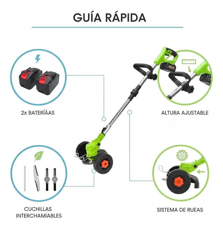 🌿⚡GUADAÑA PODADORA CORTACÉSPED INALÁMBRICA⚡🌿
