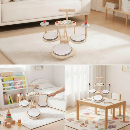 🥁 Batería Musical Infantil de Madera con Xilófono
