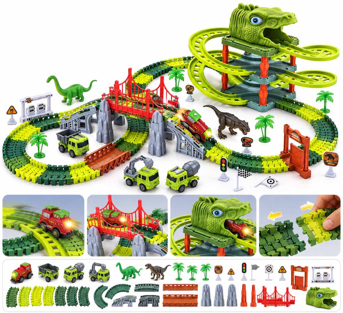 🦖🚗 Pista Flexible Mundo Dinosaurio — ¡Una Aventura Jurásica Sobre Ruedas!